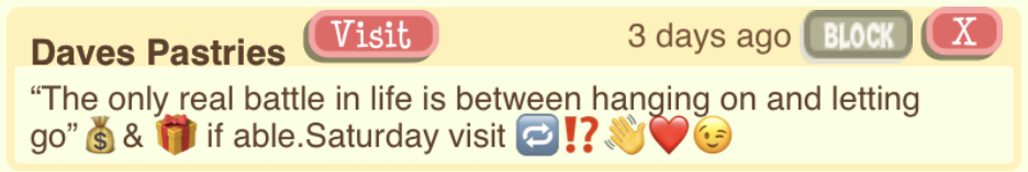 Dave's Pastries ingame feedback image